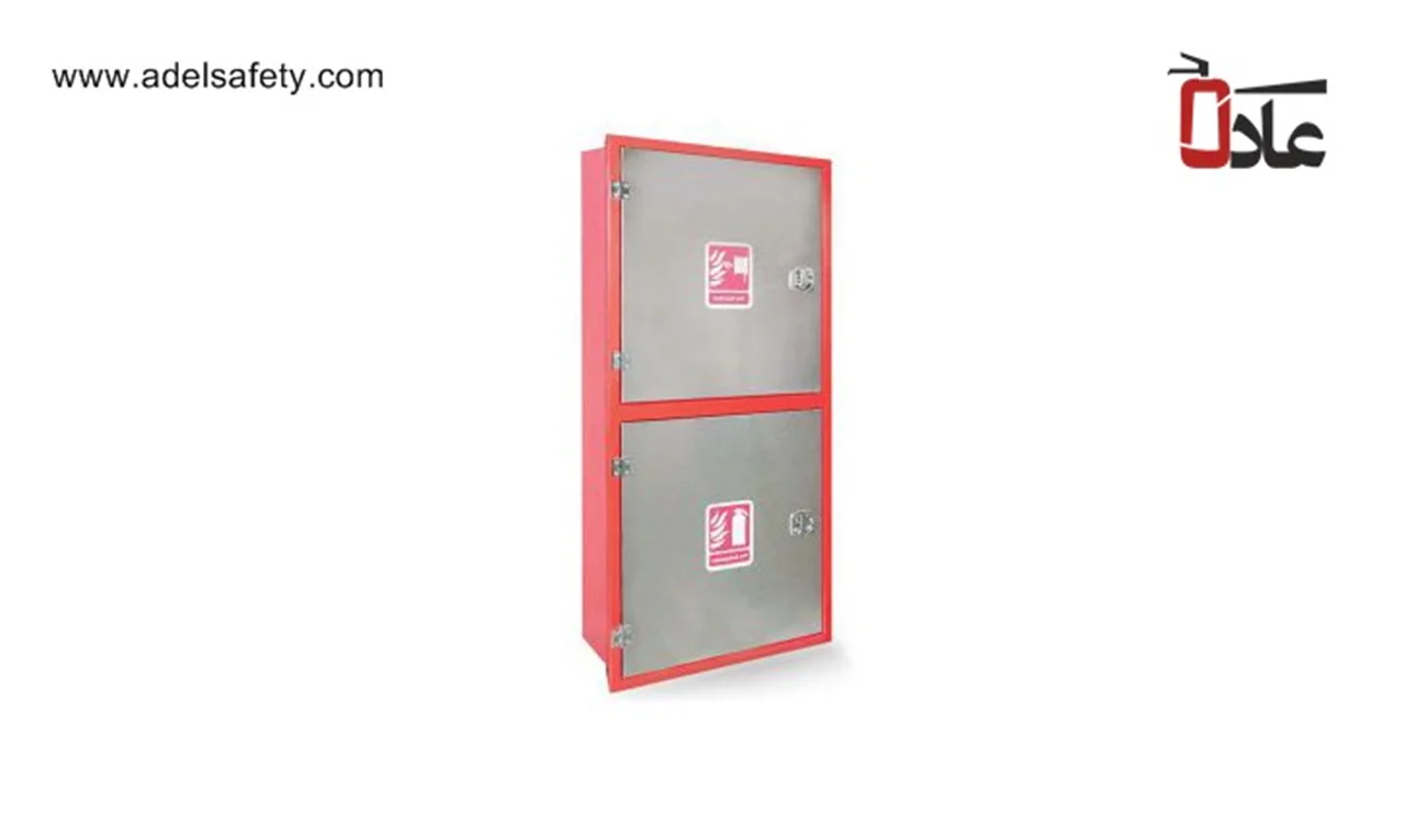 جعبه آتش نشانی دو طبقه توکار رویه استیل آدر توان نامی مدل ATC10